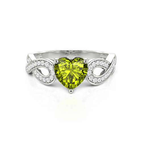 Jeulia Infinity Heart Cut Sterling Silver Ring