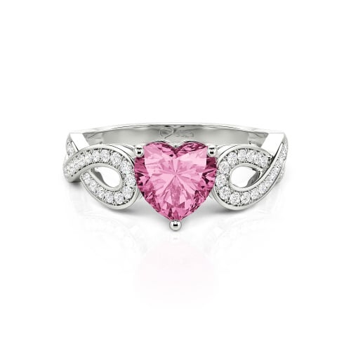 Jeulia Infinity Heart Cut Sterling Silver Ring