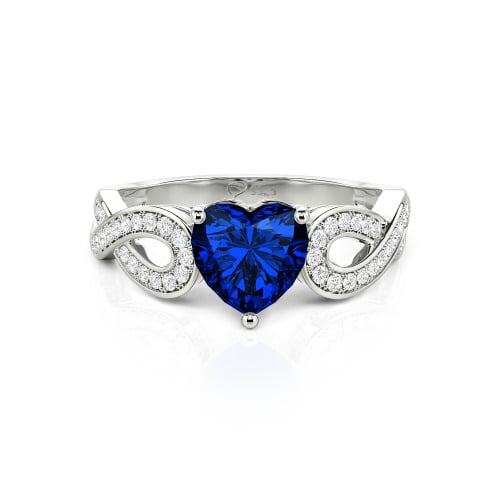 Jeulia Infinity Heart Cut Sterling Silver Ring