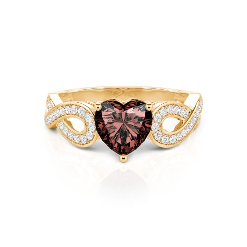 Jeulia Infinity Heart Cut Sterling Silver Ring