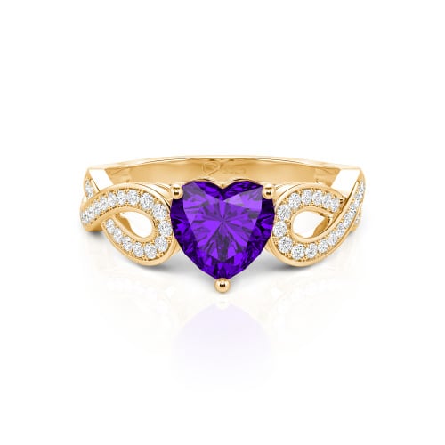 Jeulia Infinity Heart Cut Sterling Silver Ring