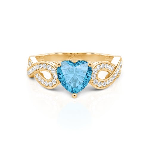 Jeulia Infinity Heart Cut Sterling Silver Ring