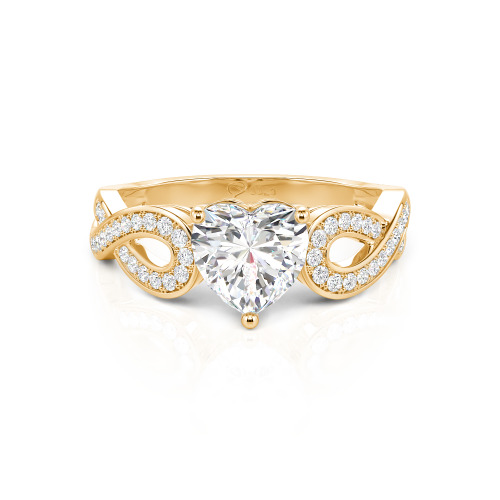 Jeulia Infinity Heart Cut Sterling Silver Ring