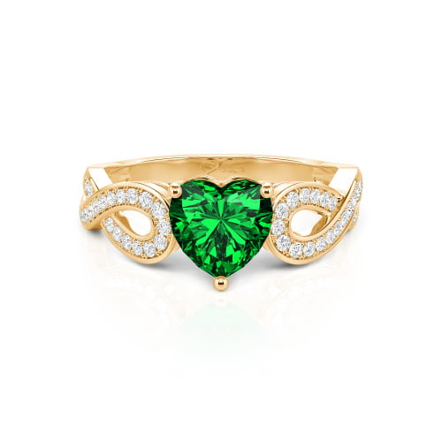 Jeulia Infinity Heart Cut Sterling Silver Ring