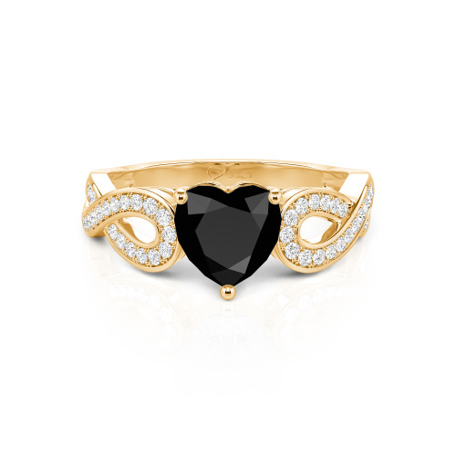 Jeulia Infinity Heart Cut Sterling Silver Ring