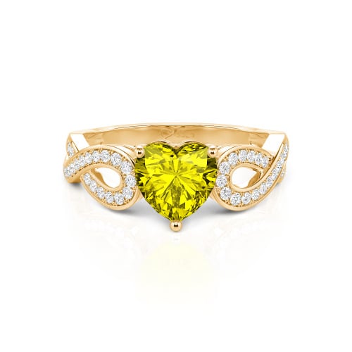 Jeulia Infinity Heart Cut Sterling Silver Ring