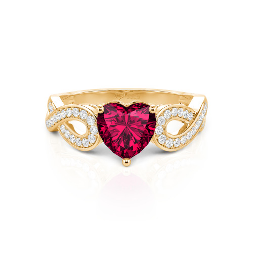 Jeulia Infinity Heart Cut Sterling Silver Ring
