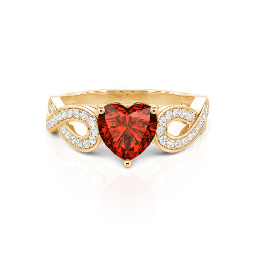 Jeulia Infinity Heart Cut Sterling Silver Ring