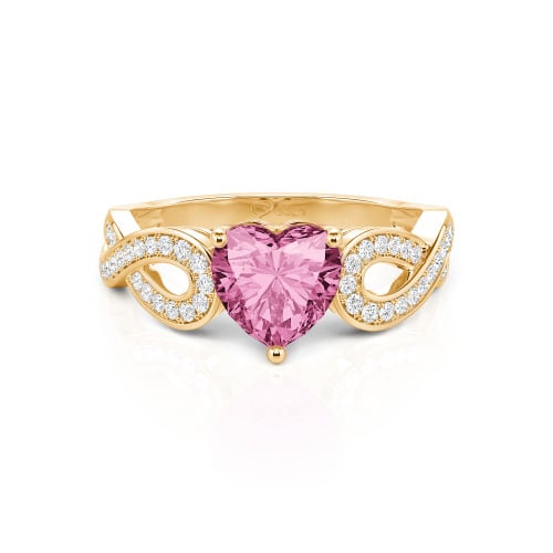 Jeulia Infinity Heart Cut Sterling Silver Ring