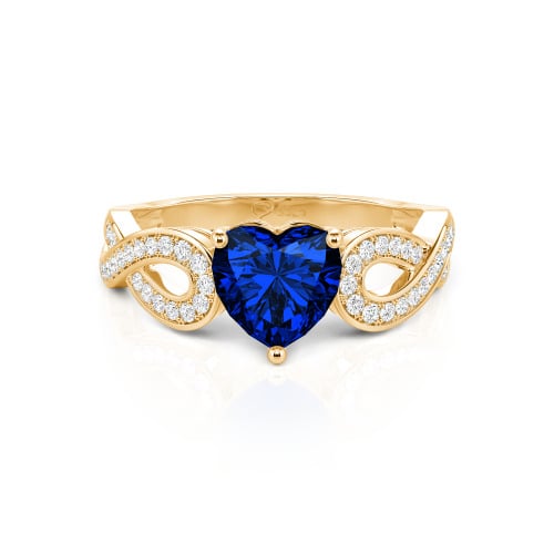 Jeulia Infinity Heart Cut Sterling Silver Ring