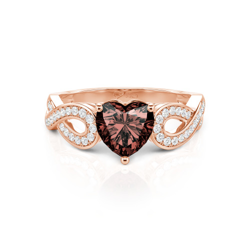 Jeulia Infinity Heart Cut Sterling Silver Ring