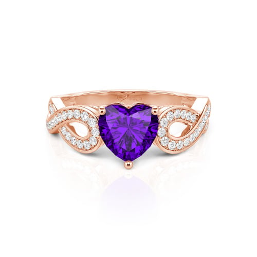 Jeulia Infinity Heart Cut Sterling Silver Ring