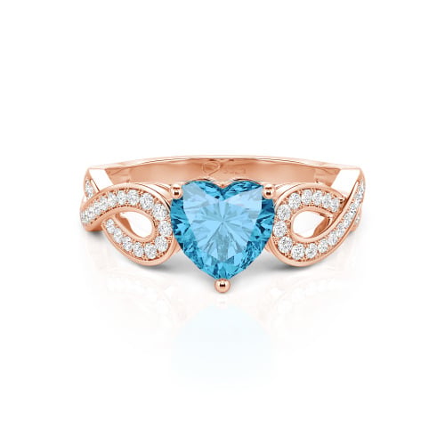 Jeulia Infinity Heart Cut Sterling Silver Ring