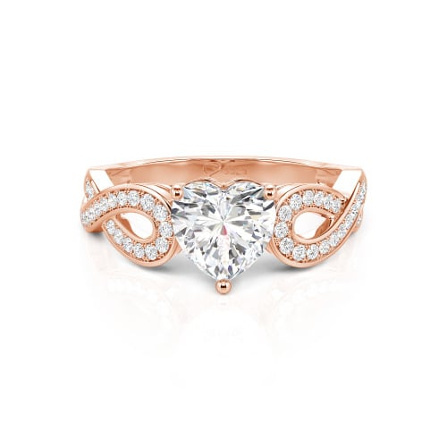 Jeulia Infinity Heart Cut Sterling Silver Ring