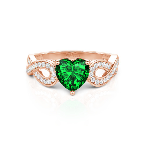 Jeulia Infinity Heart Cut Sterling Silver Ring