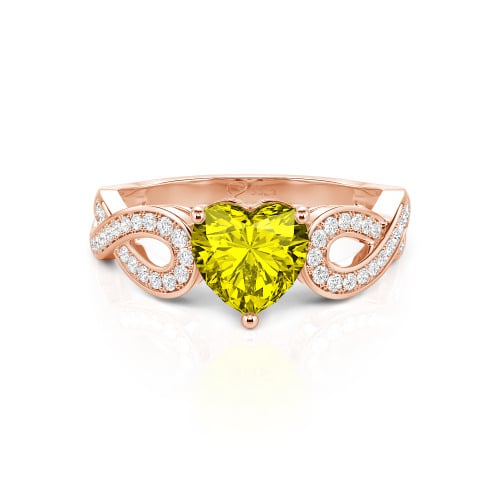 Jeulia Infinity Heart Cut Sterling Silver Ring