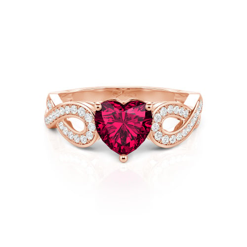 Jeulia Infinity Heart Cut Sterling Silver Ring