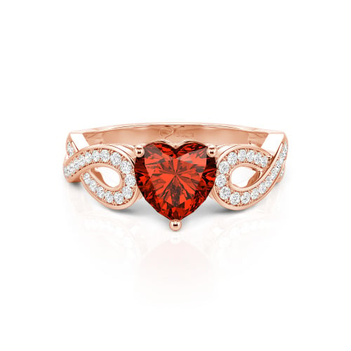 Jeulia Infinity Heart Cut Sterling Silver Ring