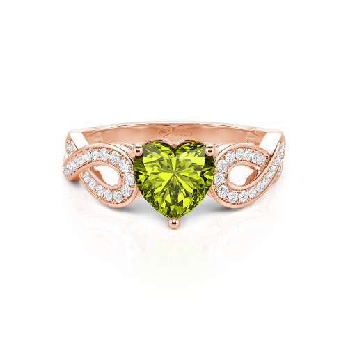 Jeulia Infinity Heart Cut Sterling Silver Ring