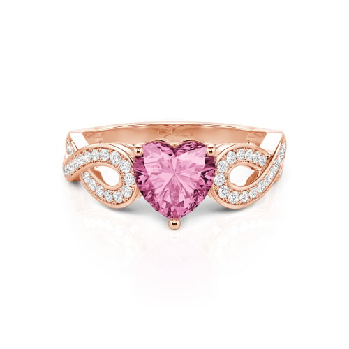 Jeulia Infinity Heart Cut Sterling Silver Ring
