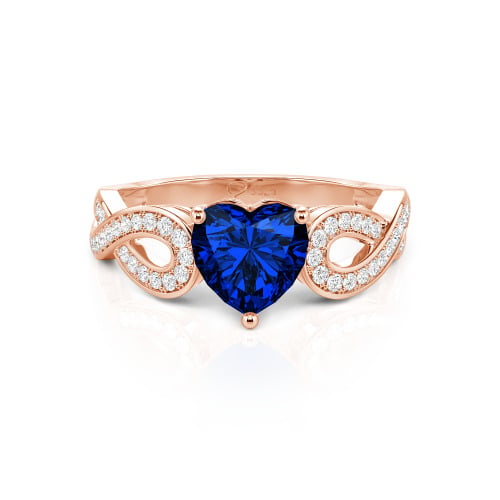 Jeulia Infinity Heart Cut Sterling Silver Ring