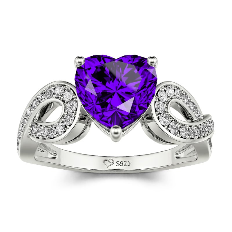 Jeulia Unendlichkeit Herzschliff Sterling Silber Ring