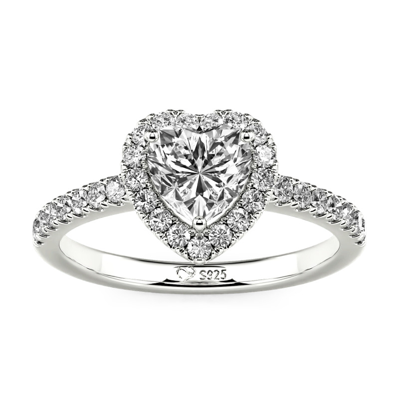 Jeulia Vintage Custom Halo Heart Engagement Ring