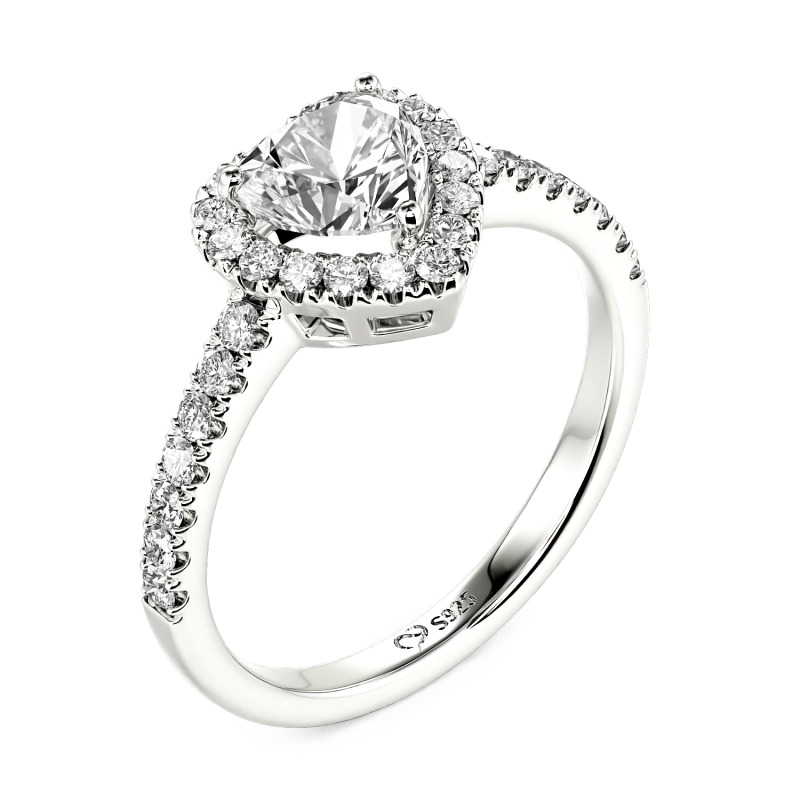 Jeulia Vintage Custom Halo Heart Engagement Ring