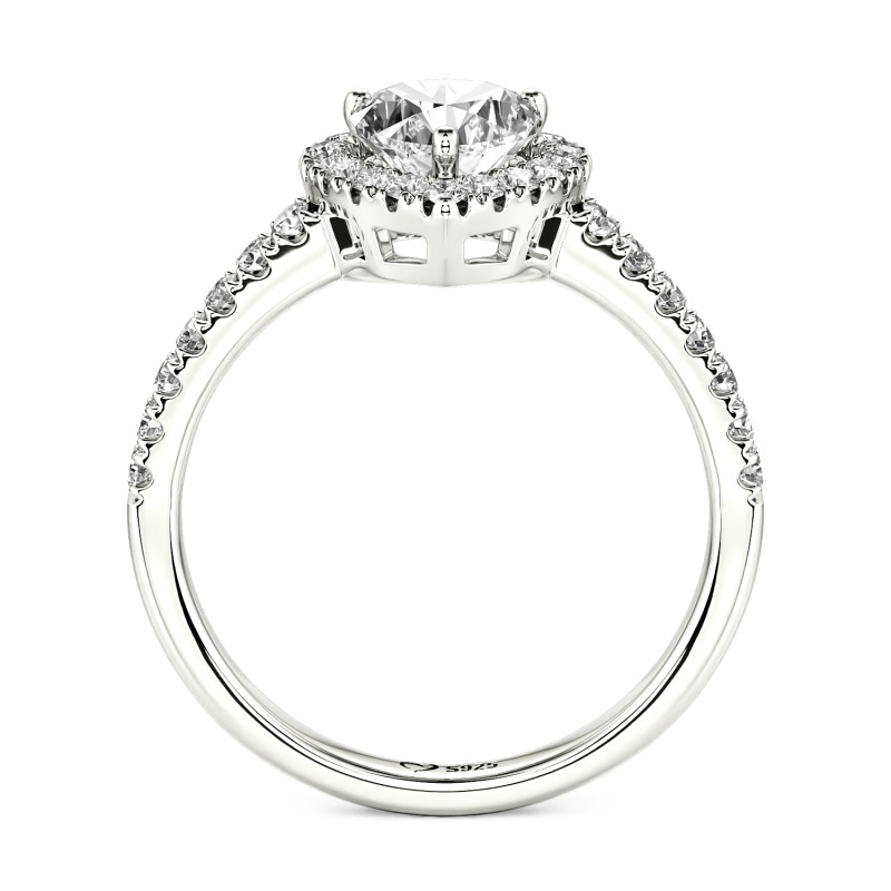 Jeulia Vintage Custom Halo Heart Engagement Ring