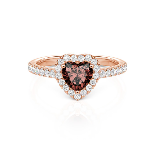 Halo Heart Cut Engagement Rings in Sterling Silver