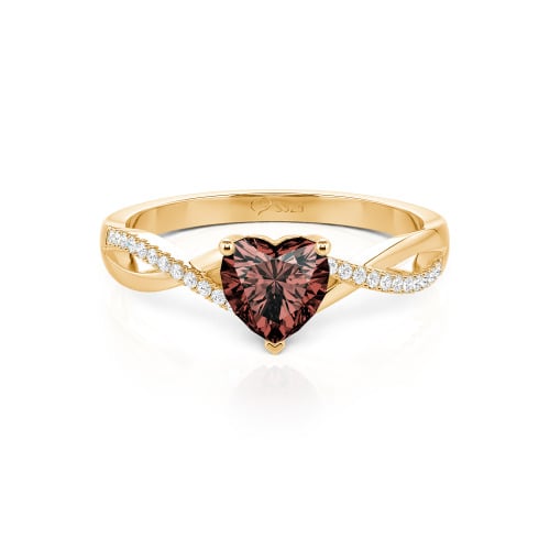 Jeulia Twist Heart Cut Sterling Silver Ring