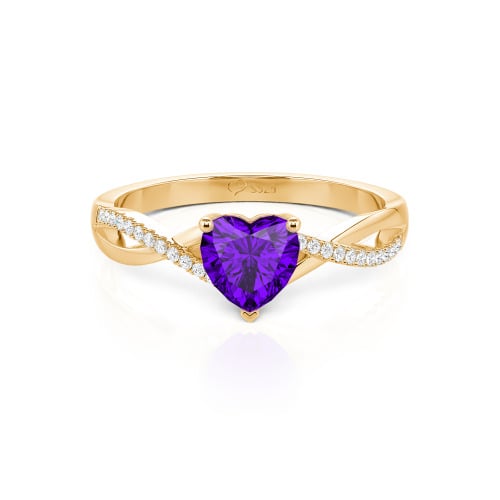 Jeulia Twist Heart Cut Sterling Silver Ring