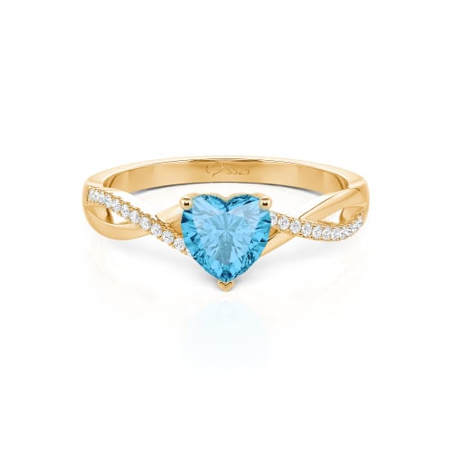 Jeulia Twist Heart Cut Sterling Silver Ring