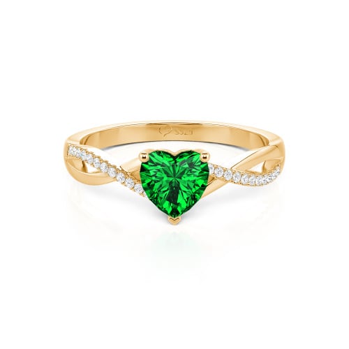 Jeulia Twist Heart Cut Sterling Silver Ring
