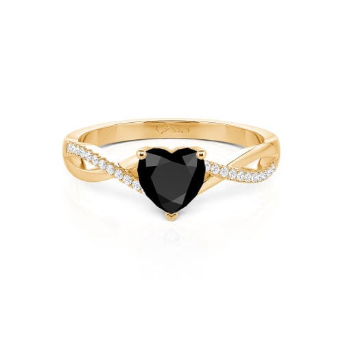 Jeulia Twist Heart Cut Sterling Silver Ring
