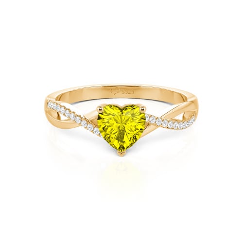 Jeulia Twist Heart Cut Sterling Silver Ring
