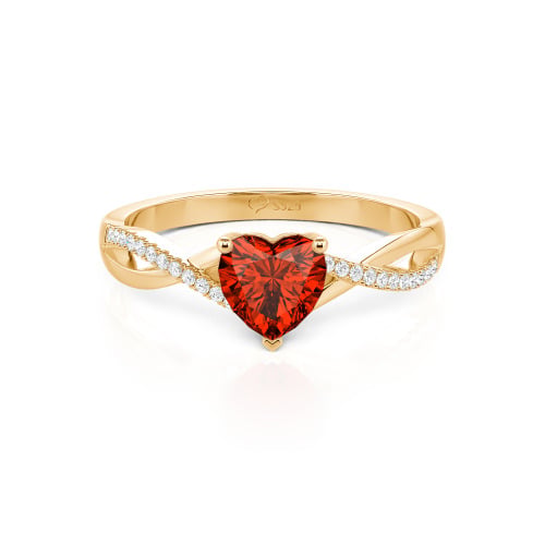 Jeulia Twist Heart Cut Sterling Silver Ring