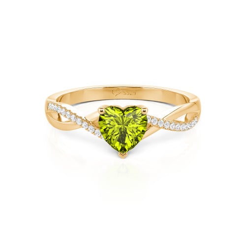 Jeulia Twist Heart Cut Sterling Silver Ring