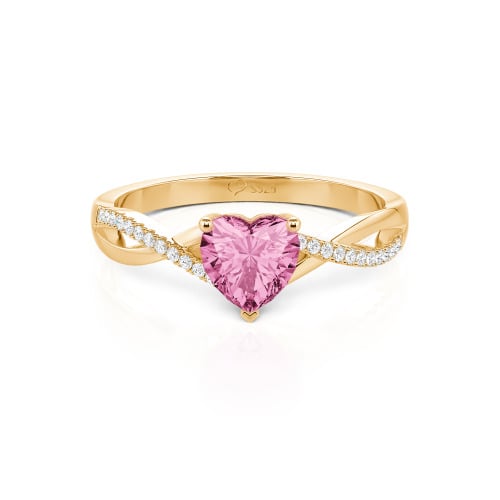 Jeulia Twist Heart Cut Sterling Silver Ring