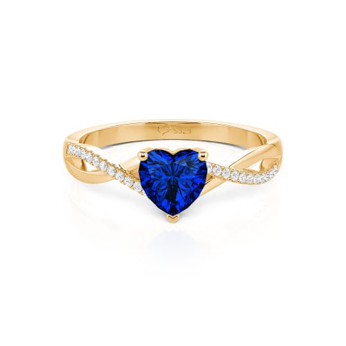 Jeulia Twist Heart Cut Sterling Silver Ring