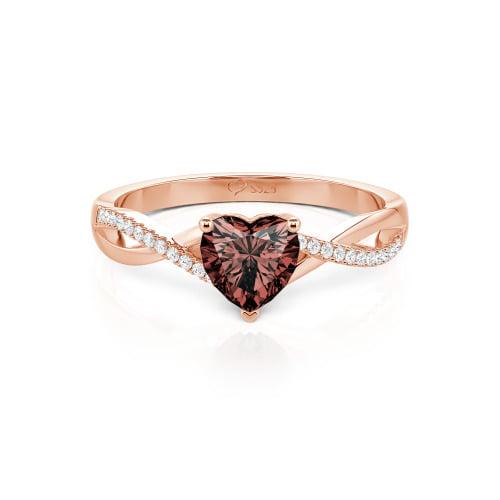 Jeulia Twist Heart Cut Sterling Silver Ring