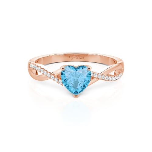 Jeulia Twist Heart Cut Sterling Silver Ring