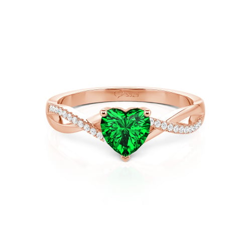 Jeulia Twist Heart Cut Sterling Silver Ring