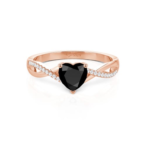 Jeulia Twist Heart Cut Sterling Silver Ring
