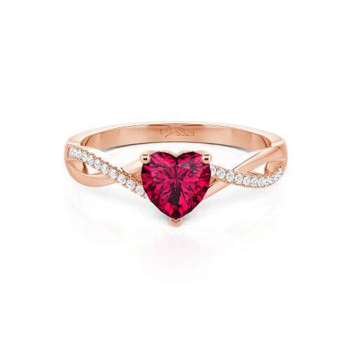 Jeulia Twist Heart Cut Sterling Silver Ring