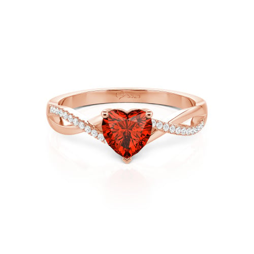 Jeulia Twist Heart Cut Sterling Silver Ring