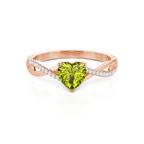 Jeulia Twist Heart Cut Sterling Silver Ring