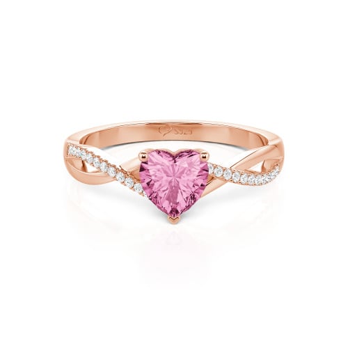 Jeulia Twist Heart Cut Sterling Silver Ring