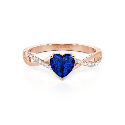 Jeulia Twist Heart Cut Sterling Silver Ring