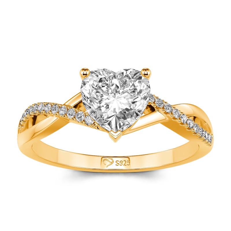 Jeulia Bague Torsade Coupe Cœur Saphir Argent Sterling